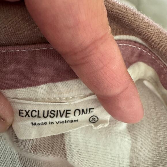 Exclusive One Women’s Button Front Striped Blouse Tie Hem Short Sleeve Top SizeS - Picture 4 of 5